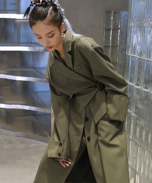 Asymmetric Belted Coat